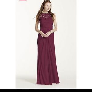 David's Bridal Wine Colored Bridesmaid Dress